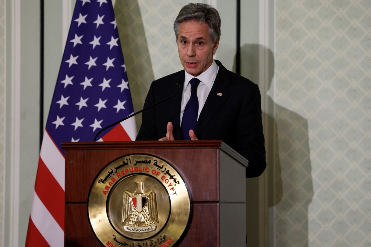 Ngoại trưởng Mỹ Antony Blinken tại Cairo. Ảnh: Reuters