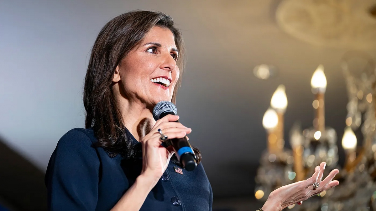 Bà Nikki Haley phát biểu trước những người ủng hộ tại khách sạn Madison ở thủ đô Washington, ngayf 1/3/2024. Ảnh: The Hill