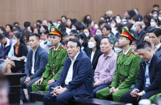 Các bị cáo tại phiên tòa
