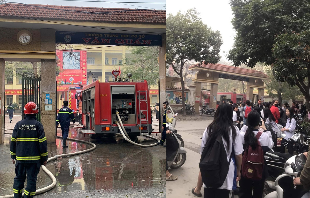 Toàn bộ học sinh đã được sơ tán ra khỏi trường