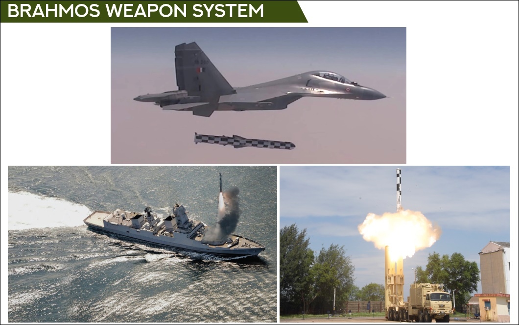 Tên lửa Brahmos có thể phóng từ máy bay, tàu chiến hoặc bệ phóng trên bộ. Ảnh: Brahmos Aerospace.