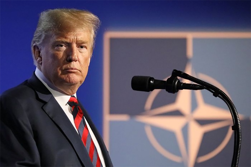 Ông Trump tại một cuộc họp báo sau khi dự Hội nghị thượng đỉnh NATO tại Brussels, Bỉ, ngày 12/7/2018. Ảnh: Reuters