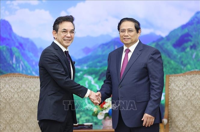 Thủ tướng Phạm Minh Chính tiếp Đại sứ Thái Lan Nikorndej Balankura. Ảnh TTXVN