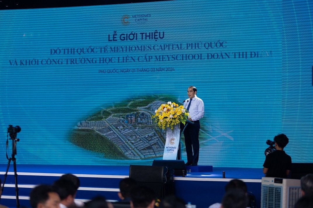 Ông Huỳnh Quang Hưng - Phó Bí thư Thành ủy, Chủ tịch UBND TP Phú Quốc phát biểu tại sự kiện