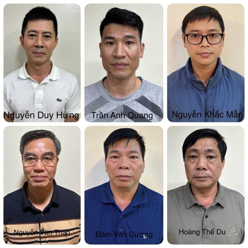 6 bị can bị khởi tố, bắt tạm giam. Ảnh Bộ Công an