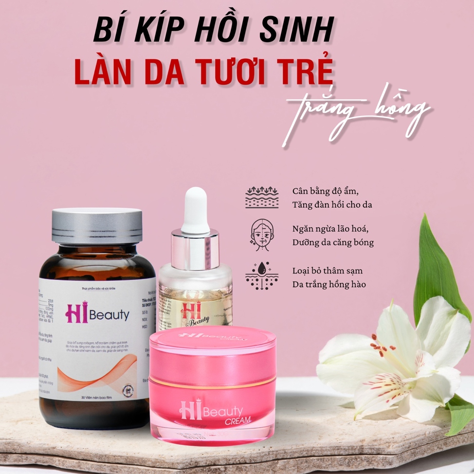 Bộ sản phẩm Hi Beauty chuyên hỗ trợ cải thiện tình trạng nám, sạm, lão hoá