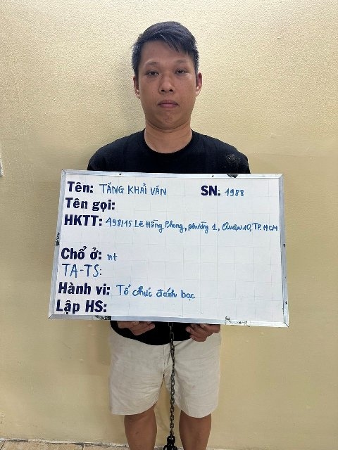 Tăng Khải Văn đối tượng cầm đầu vụ án (Ảnh: Công an TP.HCM)