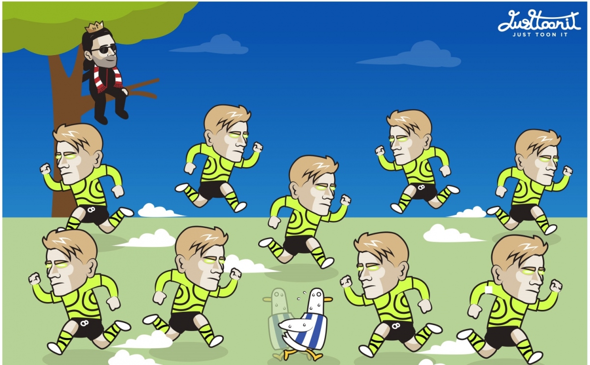 Arsenal dồn ép Brighton nghẹt thở để giành chiến thắng 3-0. (Ảnh: Just Toon It)