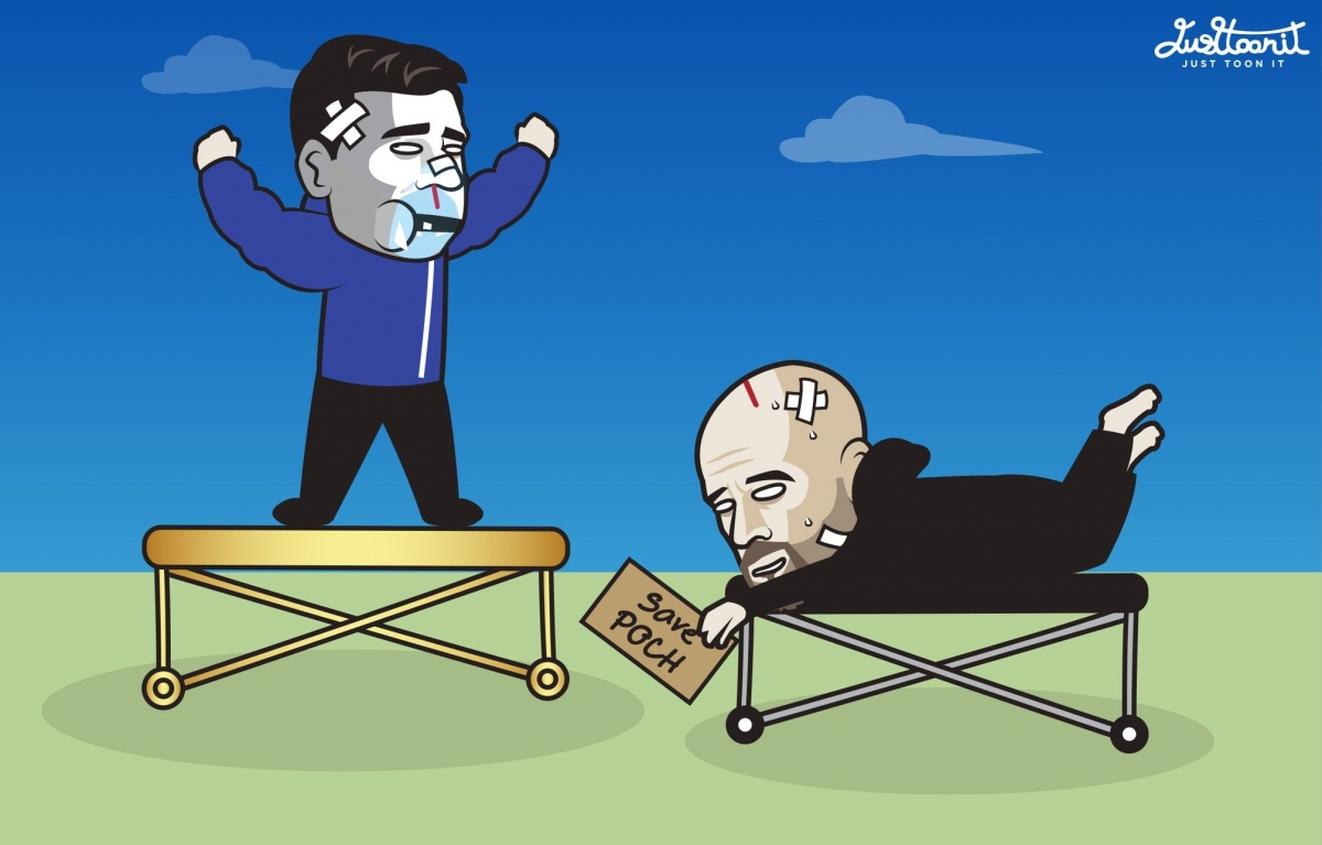 Chelsea lội ngược dòng thắng MU 4-3 một cách khó tin. (Ảnh: Just Toon It)