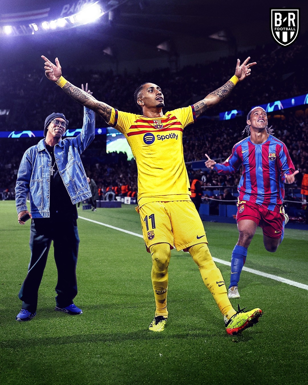 Raphinha trình diễn thứ bóng đá đầy cảm hứng trước PSG. (Ảnh: Bleacher Reports)