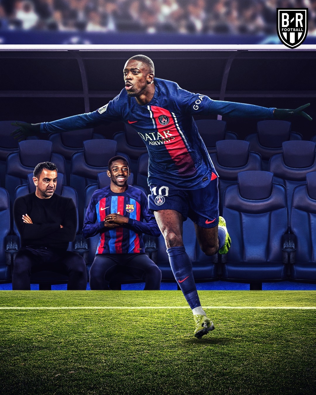 Ousmane Dembele "lột xác" khi rời Barca tới PSG. (Ảnh: Bleacher Reports)