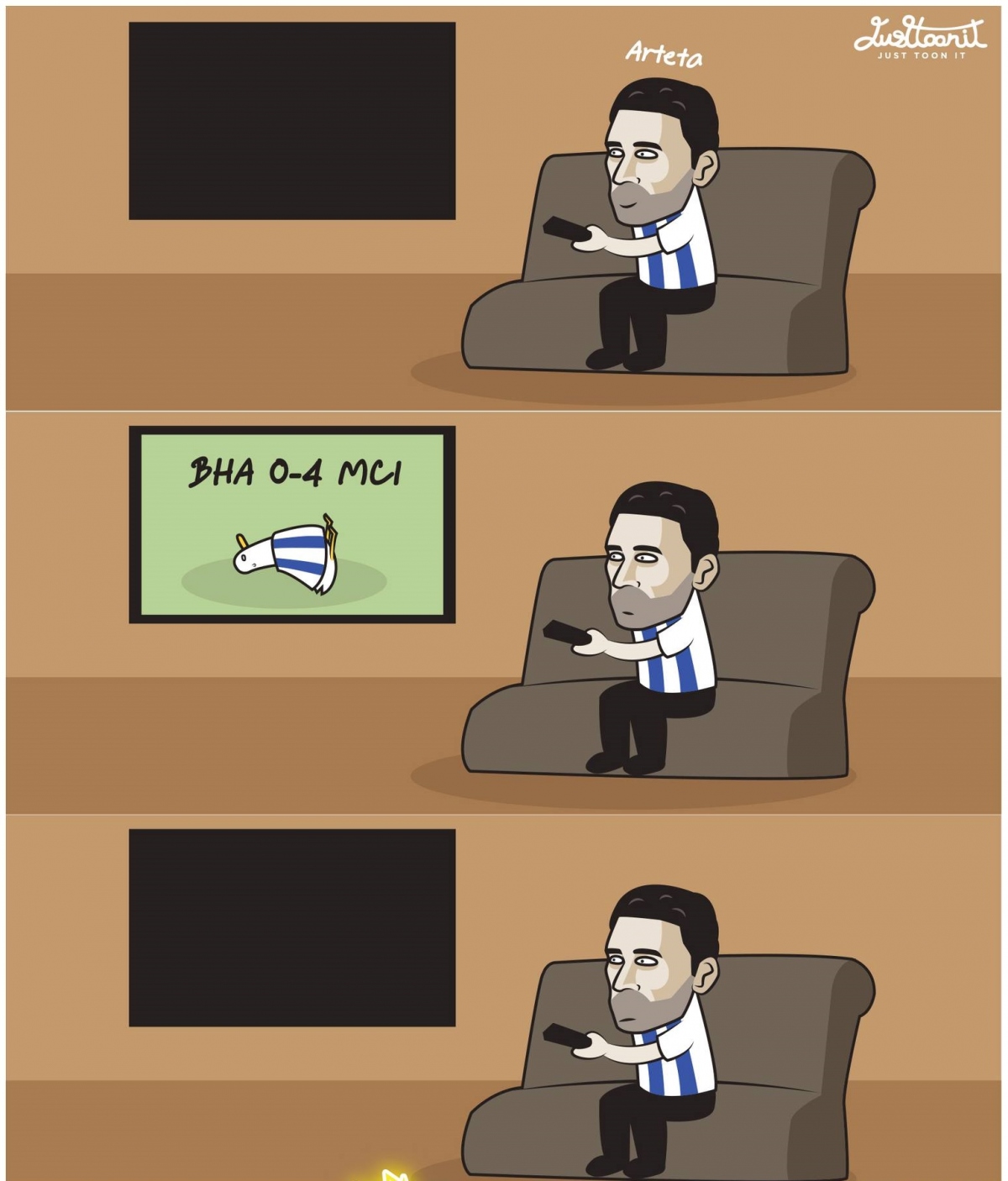 Brighton phụ lòng mong đợi của Arsenal. (Ảnh: Just Toon It)