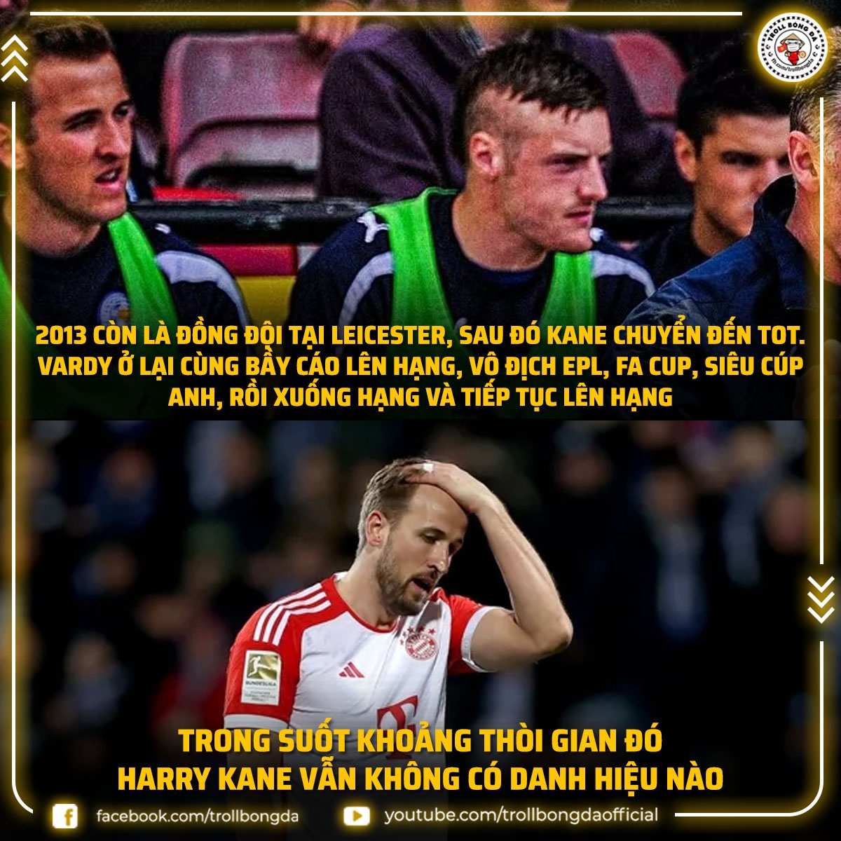 Số phận trêu ngươi Harry Kane. (Ảnh: Troll Bóng Đá)