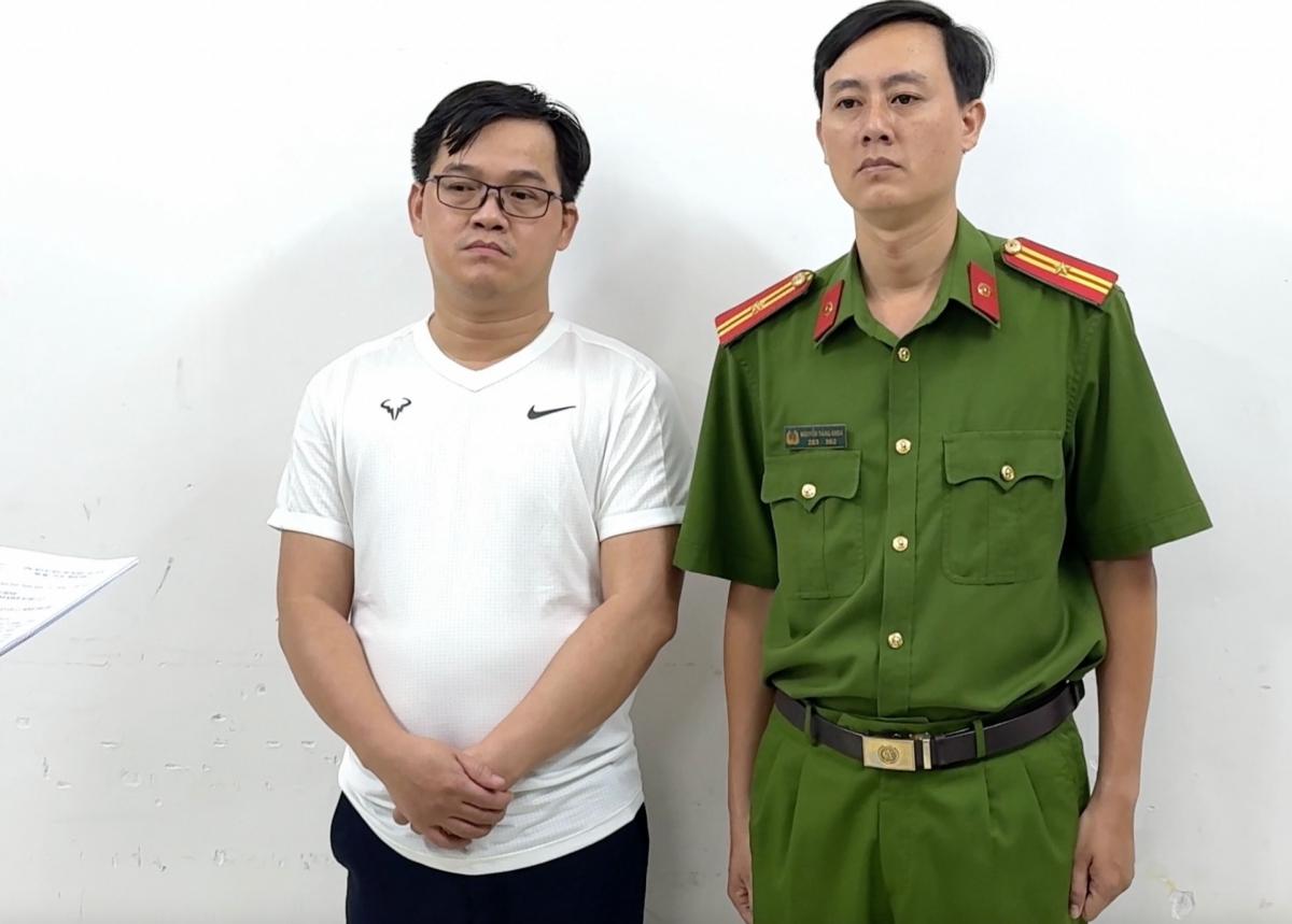 Bị can Lê Minh Thái tại cơ quan điều tra. (Ảnh: C.T)