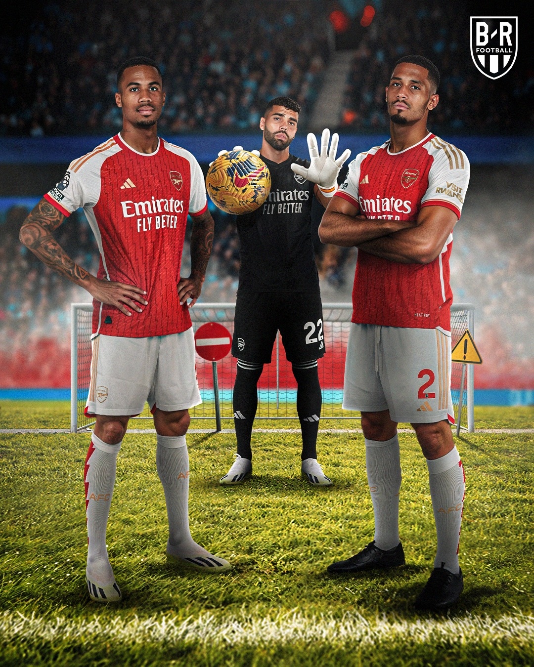 Hàng phòng ngự Arsenal khi đối đầu với Man City. (Ảnh: Bleacher Reports)