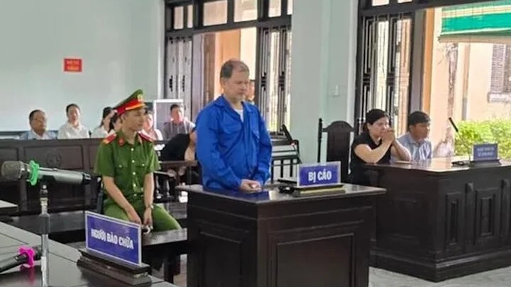 Võ Trọng Tối tại phiên toà. 