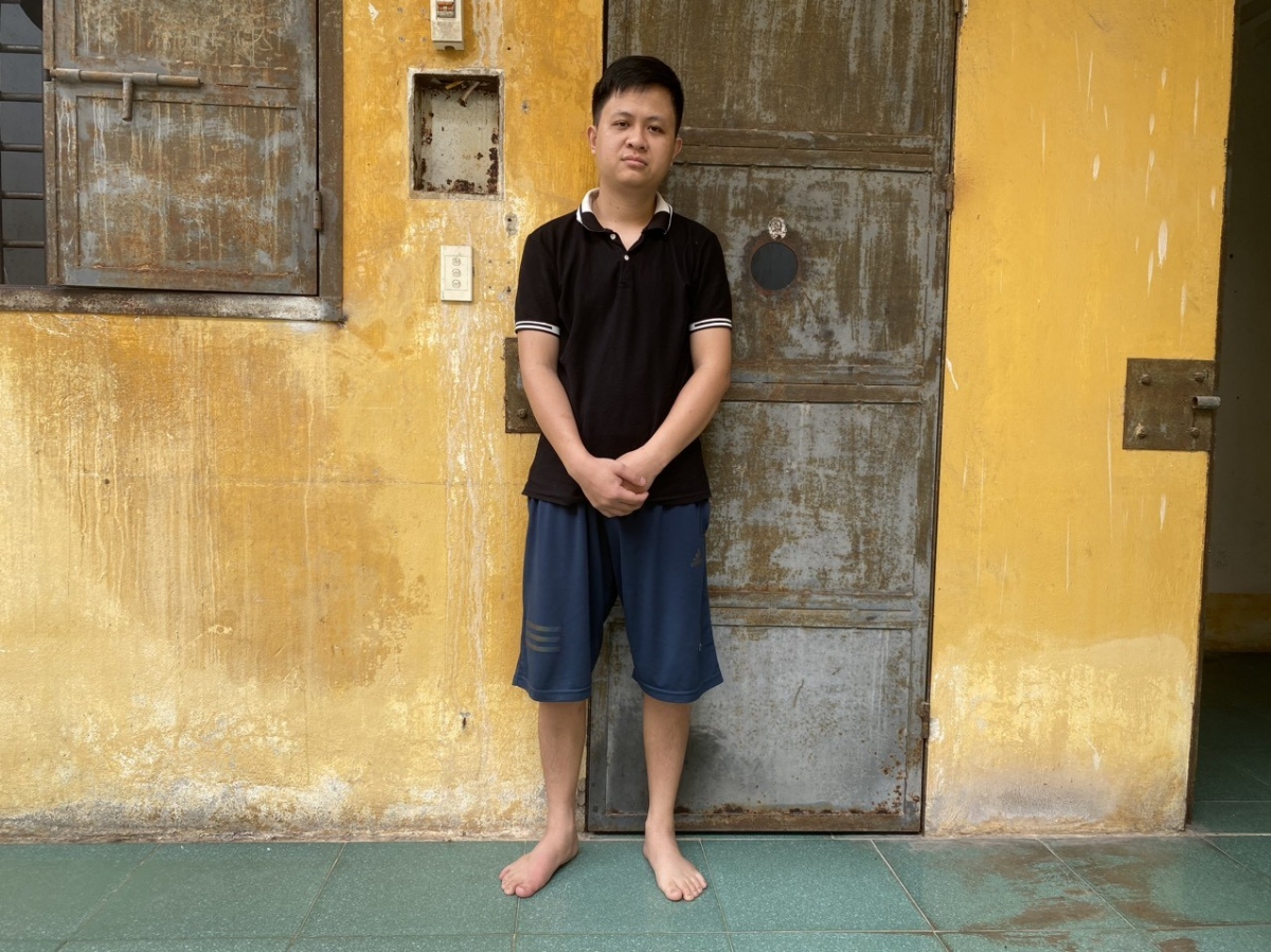 Đối tượng Vũ Văn Thuận tại cơ quan điều tra.