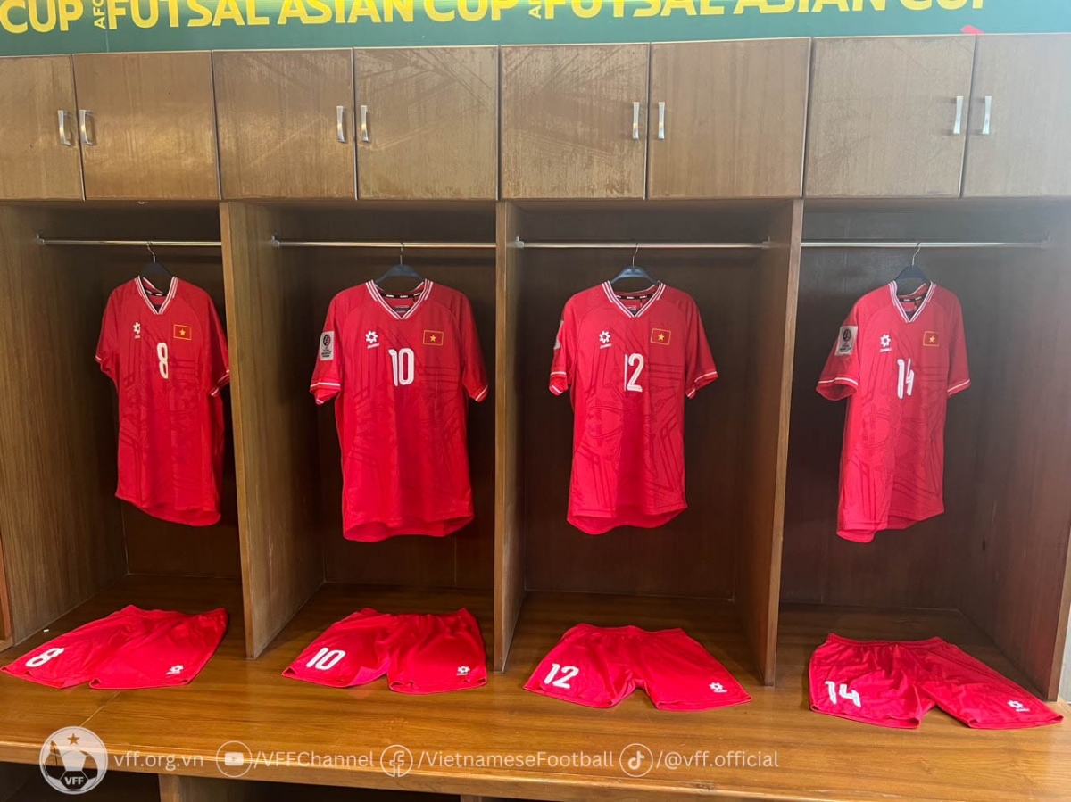 Phòng thay đồ của ĐT Futsal Việt Nam. (Ảnh: VFF). 