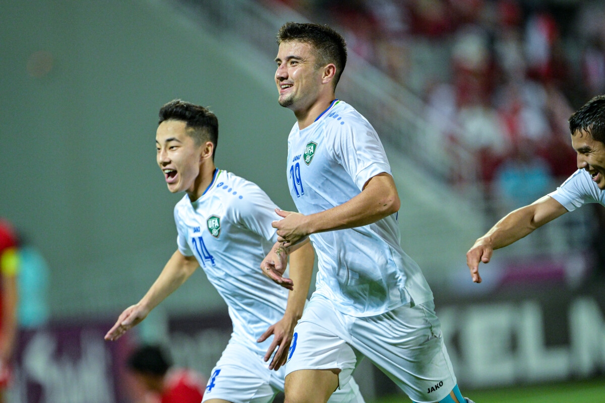 U23 Uzbekistan vượt lên dẫn trước U23 Indonesia. (Ảnh: AFC)