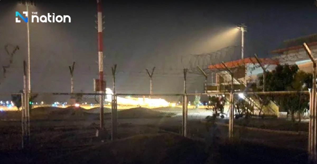 Máy bay Myanmar thực hiện chuyến bay đặc biệt hôm 7.4 tại sân bay Mae Sot, Thái Lan. Nguồn: The Nation