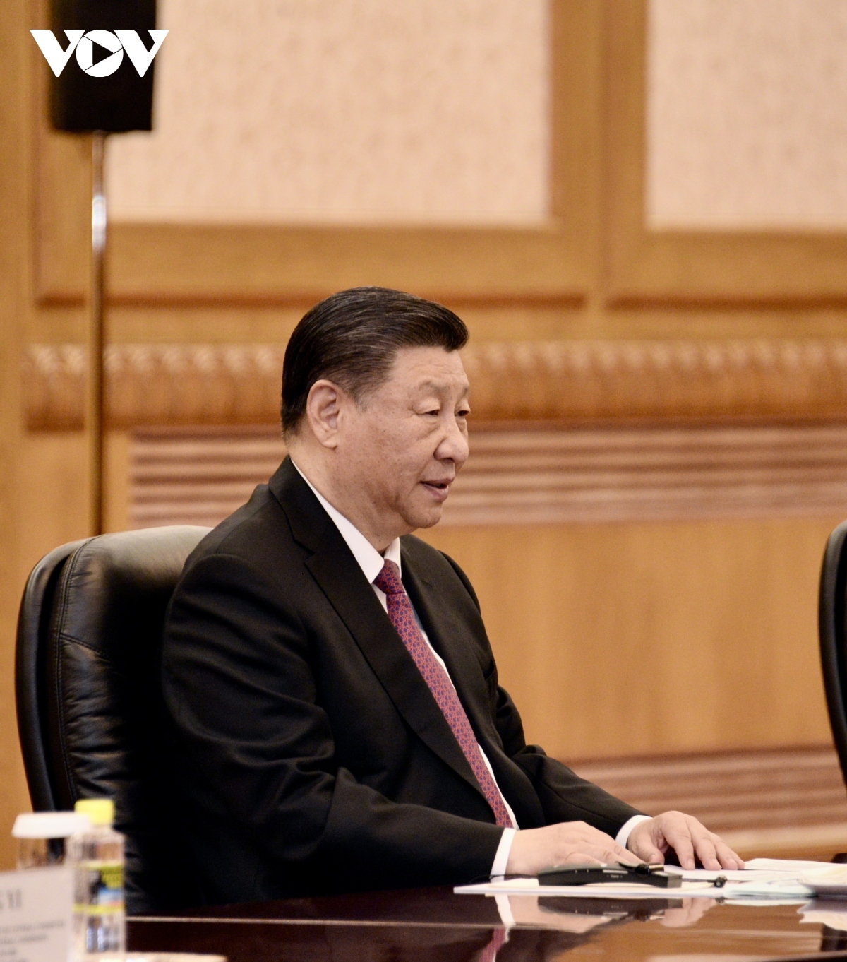 General Secretary and President of China Xi Jinping speaks at the  meeting with the top Vietnamese legislator