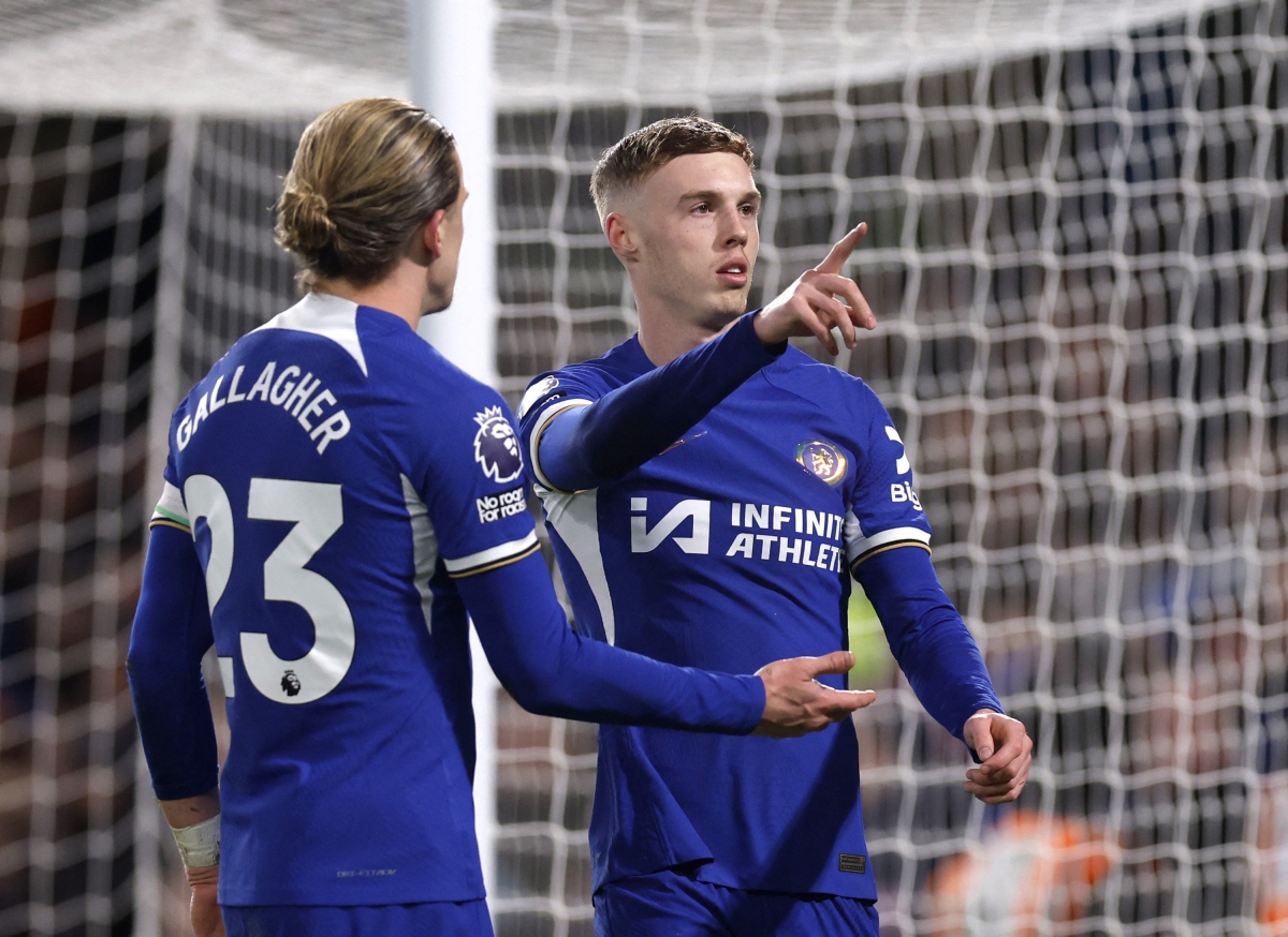 Cole Palmer ghi 4 bàn trong chiến thắng 6-0 của Chelsea trước Everton. (Ảnh: Reuters). 