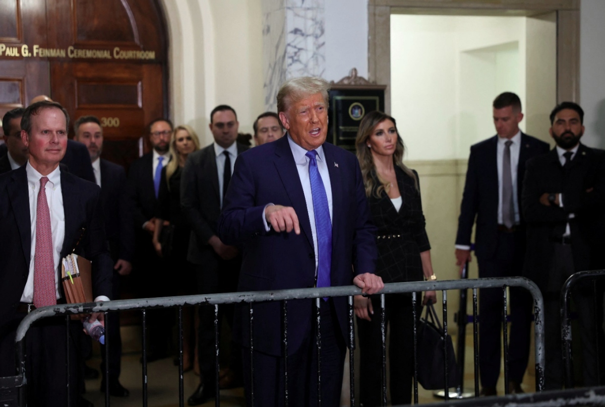 Ông Trump phải hầu tòa vì cáo buộc gian lận tài chính. Ảnh: Getty.
