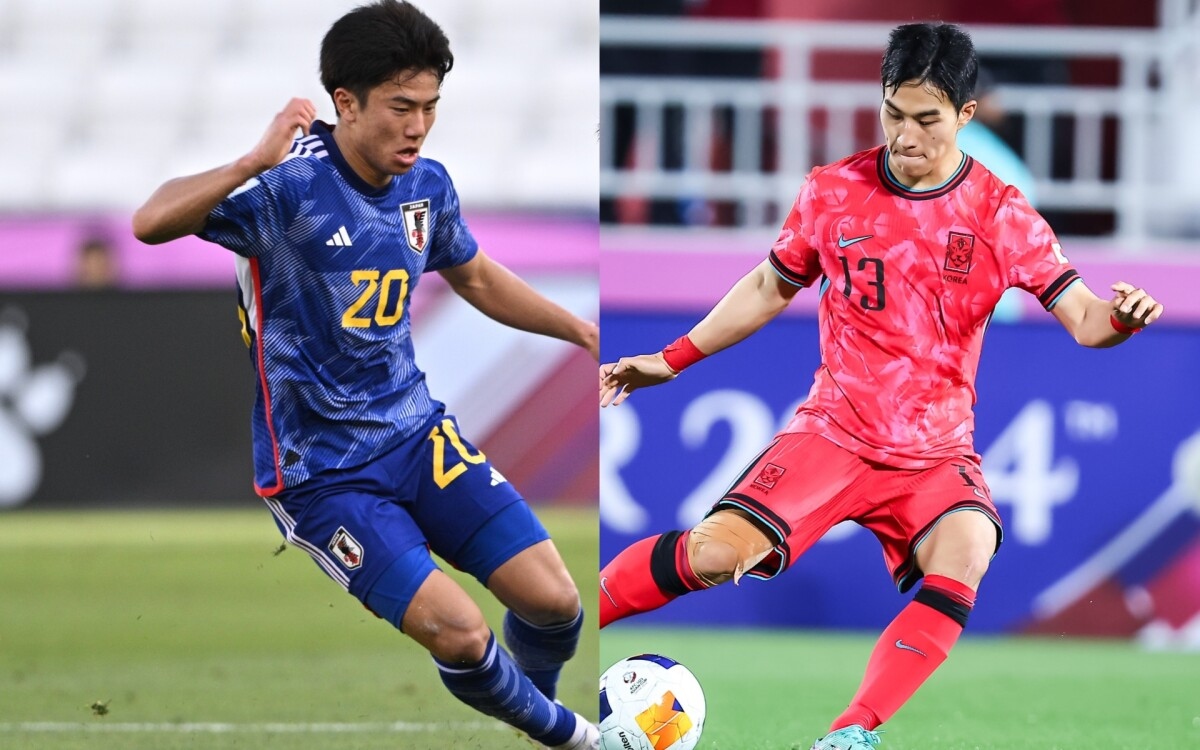 U23 Nhật Bản cầm bóng trội hơn nhưng U23 Hàn Quốc chủ động phòng ngự kín kẽ. (Ảnh: AFC)