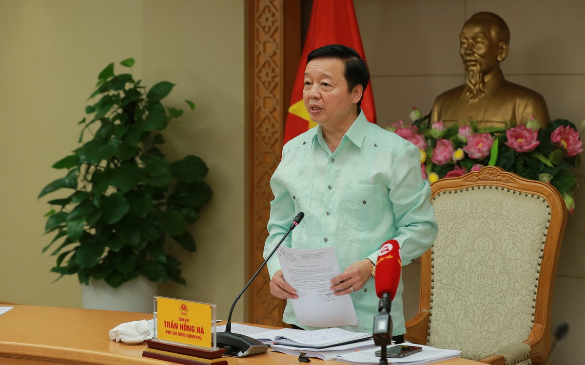 Phó Thủ tướng Trần Hồng Hà phát biểu. 