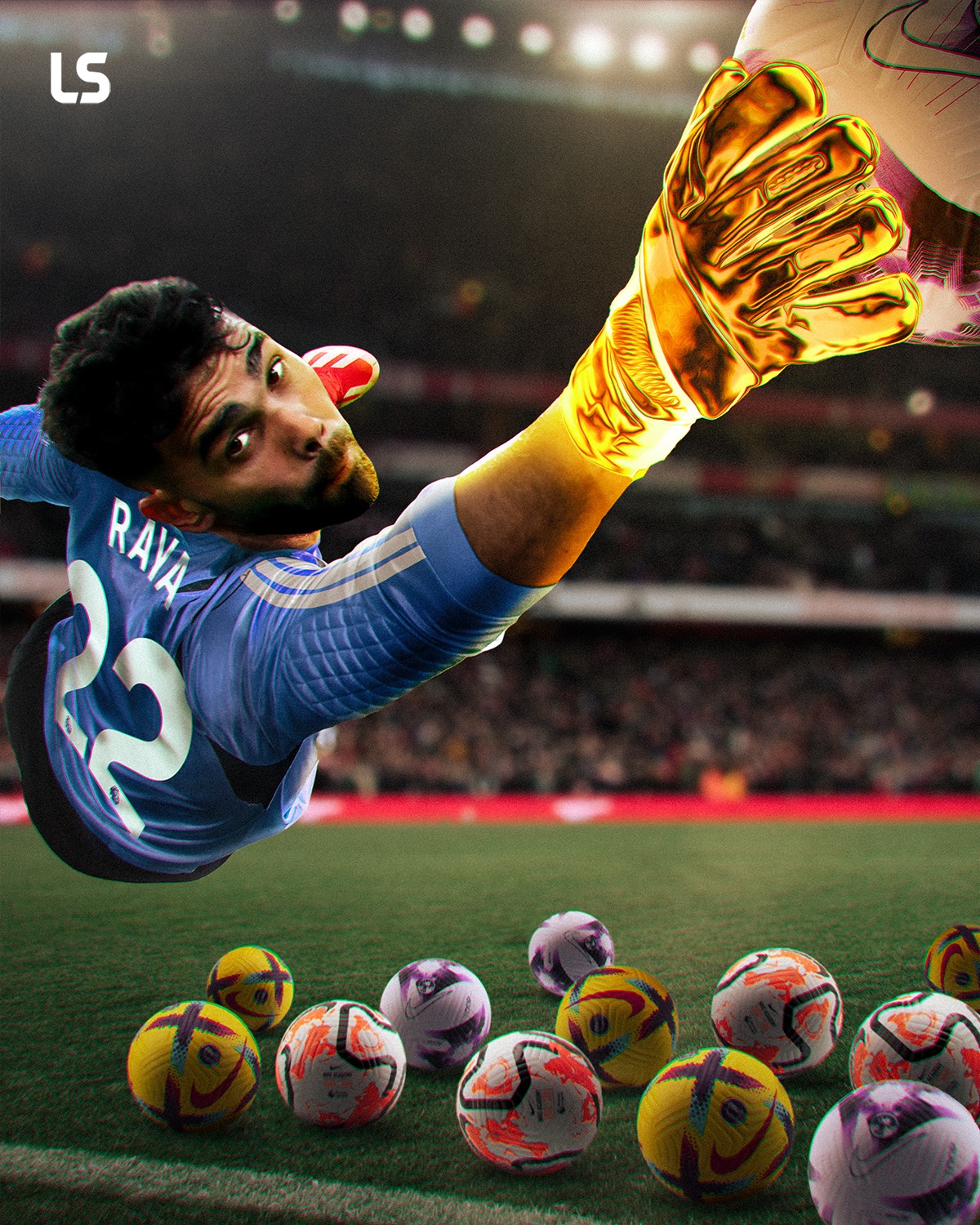 David Raya thắng giải Găng tay vàng Ngoại hạng Anh 2023/2024 trong mùa giải đầu tiên cùng Arsenal. (Ảnh: LiveScore)