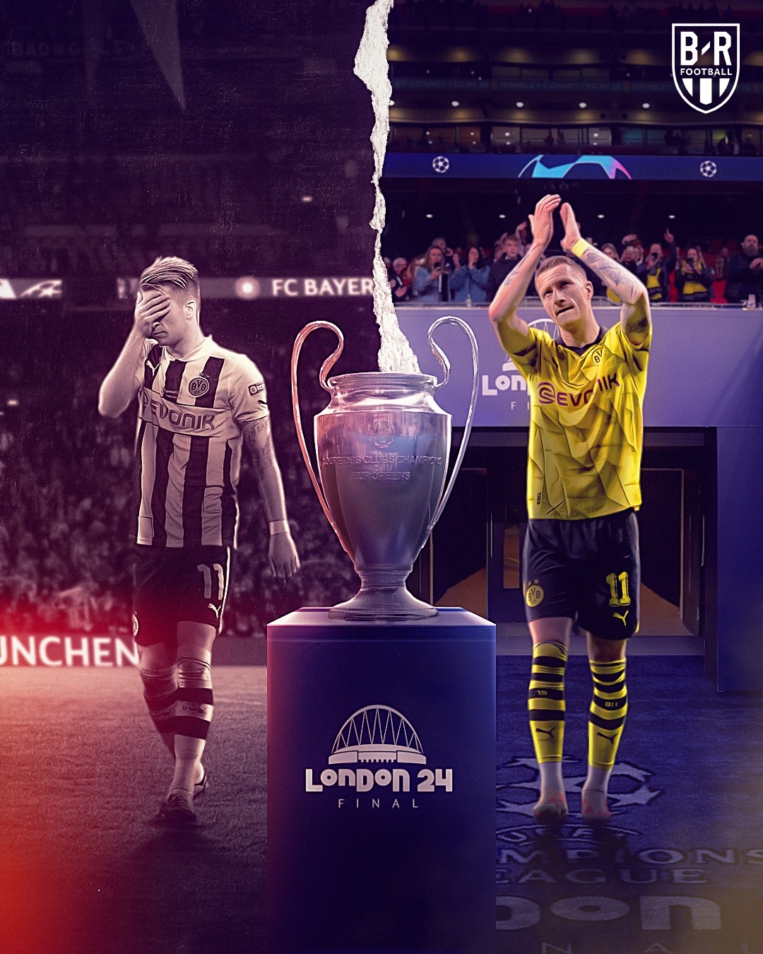 Chung kết Cúp C1 châu Âu sẽ là trận đấu cuối cùng của Marco Reus trong màu áo của Dortmund. (Ảnh: Bleacher Reports)