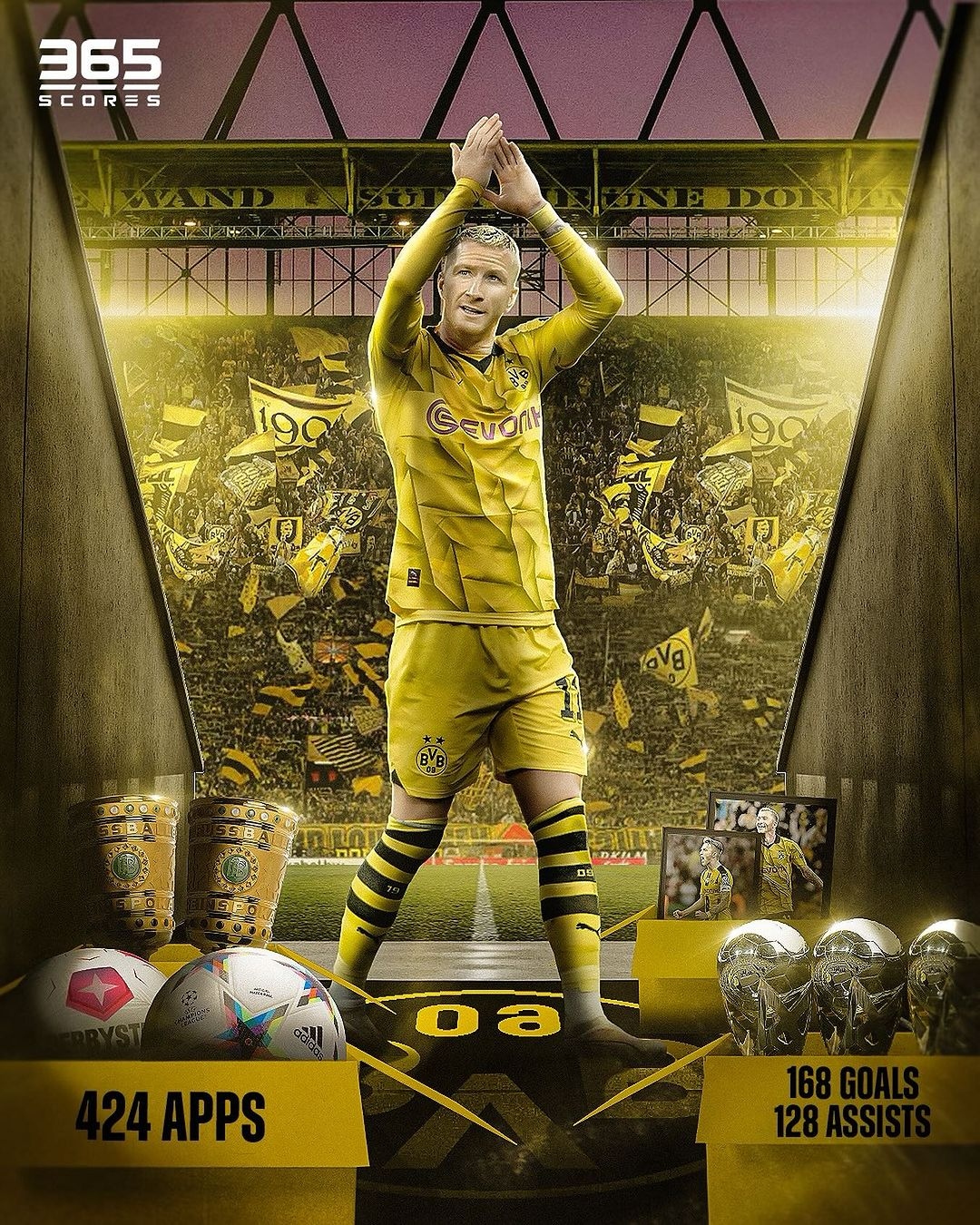 Marco Reus chính thức chia tay “mái nhà” Dortmund sau 12 năm gắn bó. (Ảnh: 365Scores)