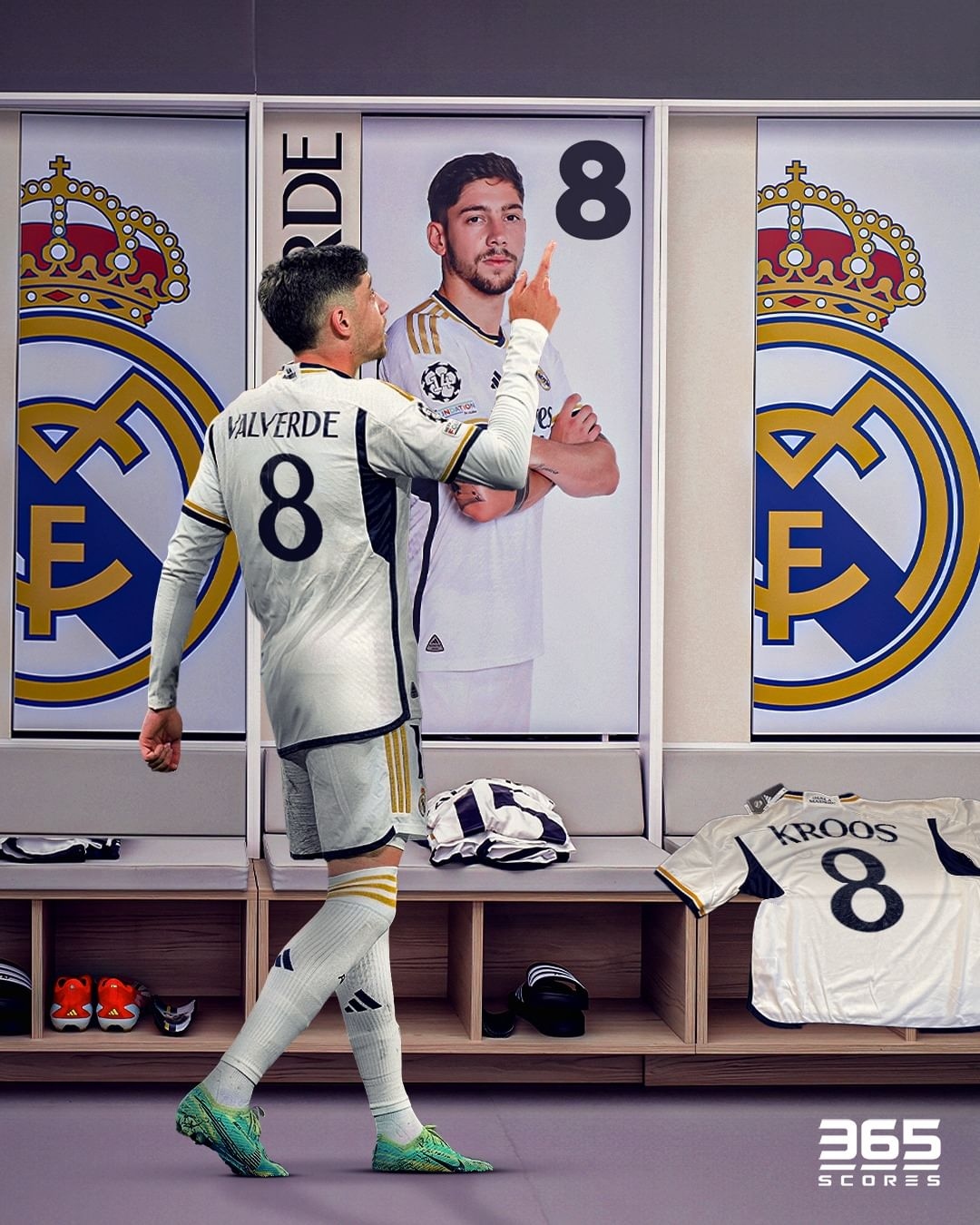 “Chim ưng” Federico Valverde khả năng cao sẽ thừa hưởng chiếc áo số 8 ở Real Madrid sau khi tiền vệ Toni Kroos thông báo giải nghệ. (Ảnh: 365Scores)