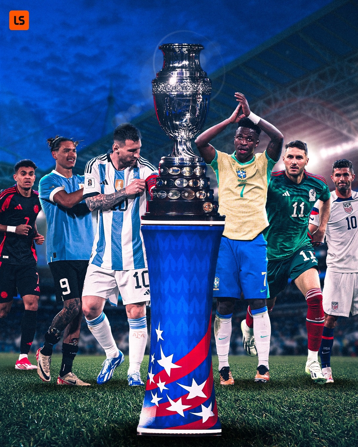 Còn 1 tháng nữa trước ngày Copa America 2024 chính thức khởi tranh. (Ảnh: LiveScore)