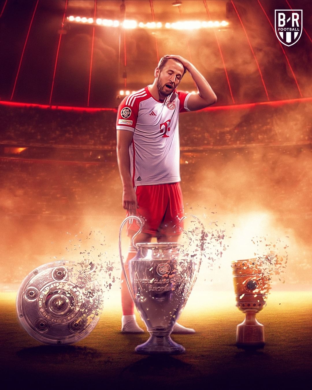 Vận đen kỳ lạ của Harry Kane "ám" sang Bayern Munich khi lần đầu tiên Hùm xám không có một danh hiệu nào kể từ mùa giải 2012. (Ảnh Bleacher Reports)