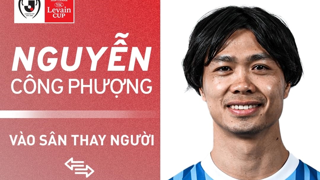 Công Phượng vào sân thay người nhưng chỉ thi đấu 16 phút cho Yokohama FC. (Ảnh: J-League)