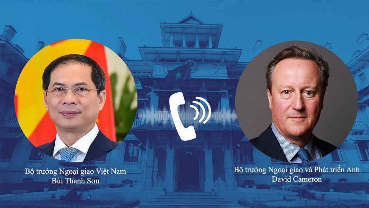Bộ trưởng Ngoại giao Việt Nam và Vương quốc Anh điện đàm