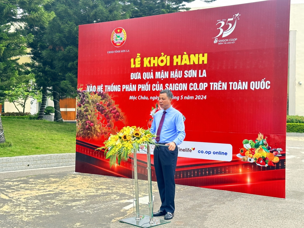 Ông Nguyễn Thành Công - Phó Chủ tịch UBND tỉnh Sơn La phát biểu tại buổi lễ