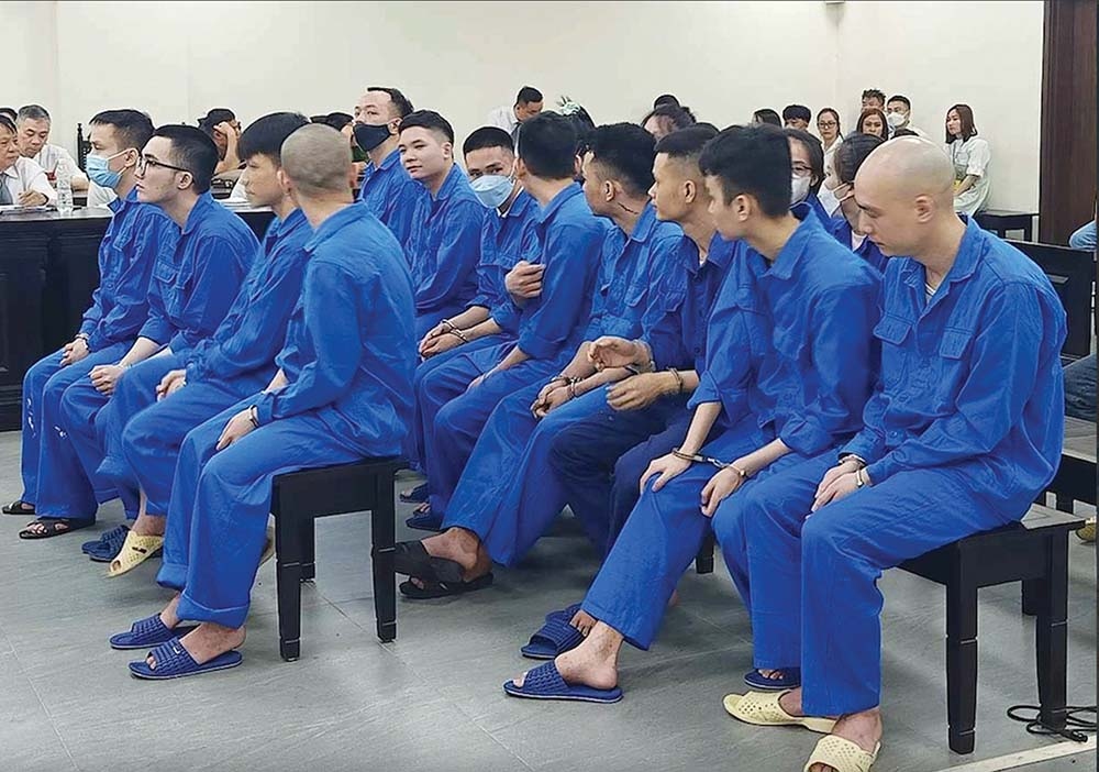 Các bị cáo tại phiên tòa