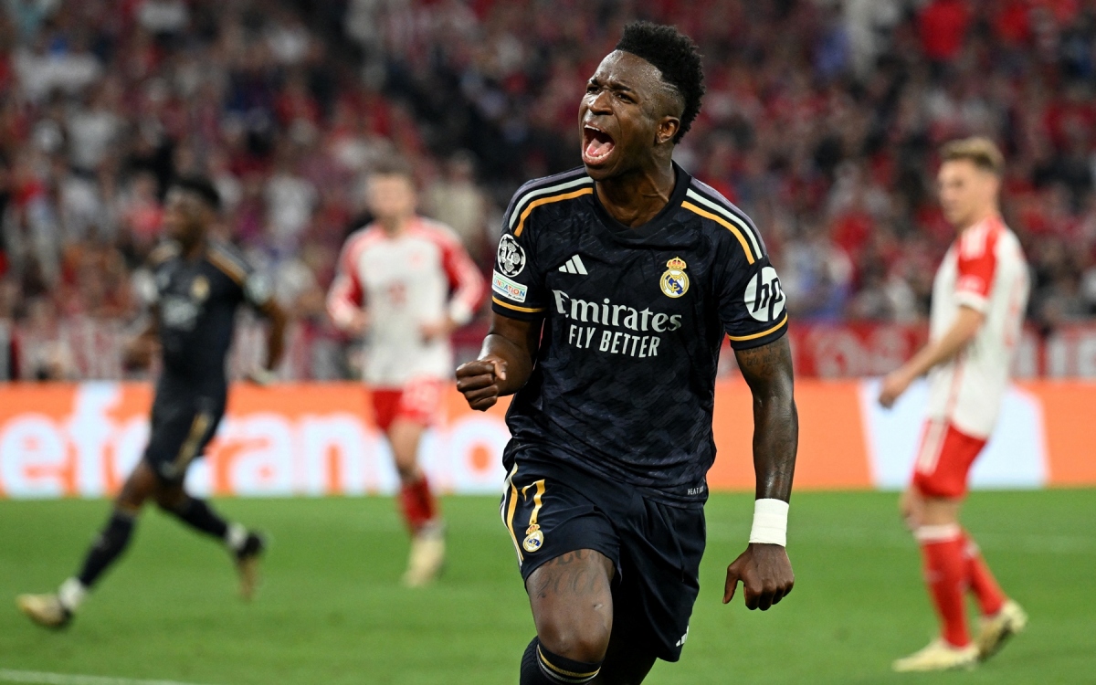 Cá nhân Vinicius cũng hoàn tất cú đúp vào lưới Bayern Munich trong chuyến làm khách tại Allianz Arena.