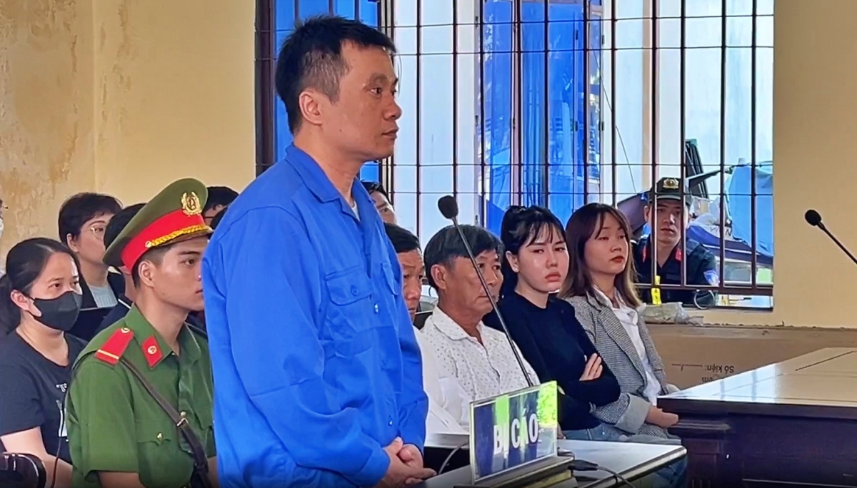 Bị cáo Hoàng Văn Tính tại phiên tòa (Ảnh: CTV).