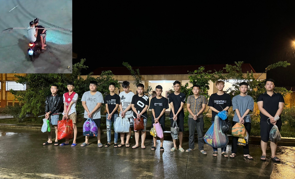 Các đối tượng gây rối trật tự công cộng bị tạm giữ hình sự.