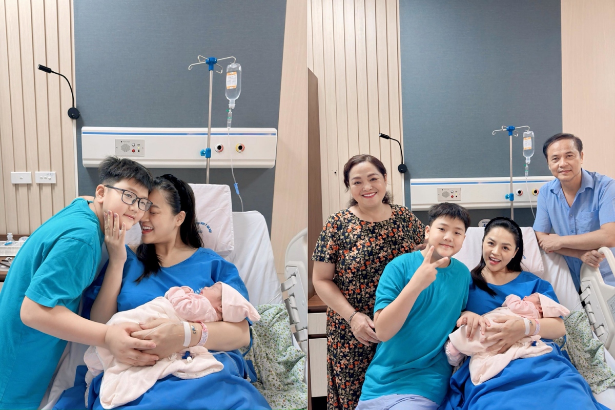 Sinh con được 10 ngày, Thu Quỳnh thấy thời gian trôi nhanh vì lúc nào cũng bận rộn với việc bỉm sữa. Cả ngày của cô chỉ loanh quanh việc hút sữa và cho con ăn. Có mẹ ở cạnh và con trai đầu lòng đã lớn giúp được nhiều việc nên cô cảm thấy không quá vất vả.