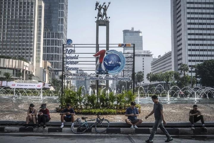 Biểu tượng Diễn đàn Nước thế giới được quảng bá tại thủ đô Jakarta. Nguồn: Tempo