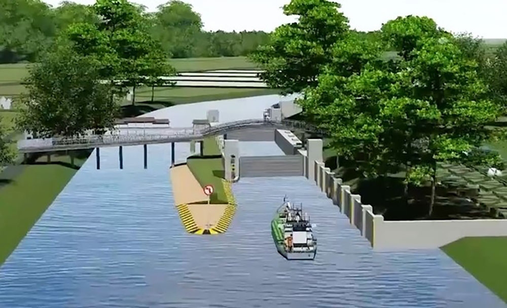 Phối cảnh một đoạn trong dự án kênh đào Funan Techo