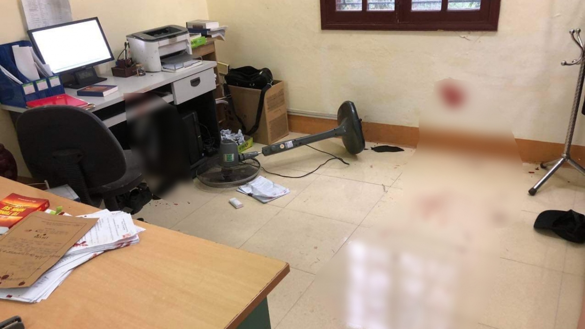 Hiện trường tại phòng làm việc của ông Nguyễn Văn Quý, Phó Chánh án TAND huyện Cam Lộ, tỉnh Quảng Trị