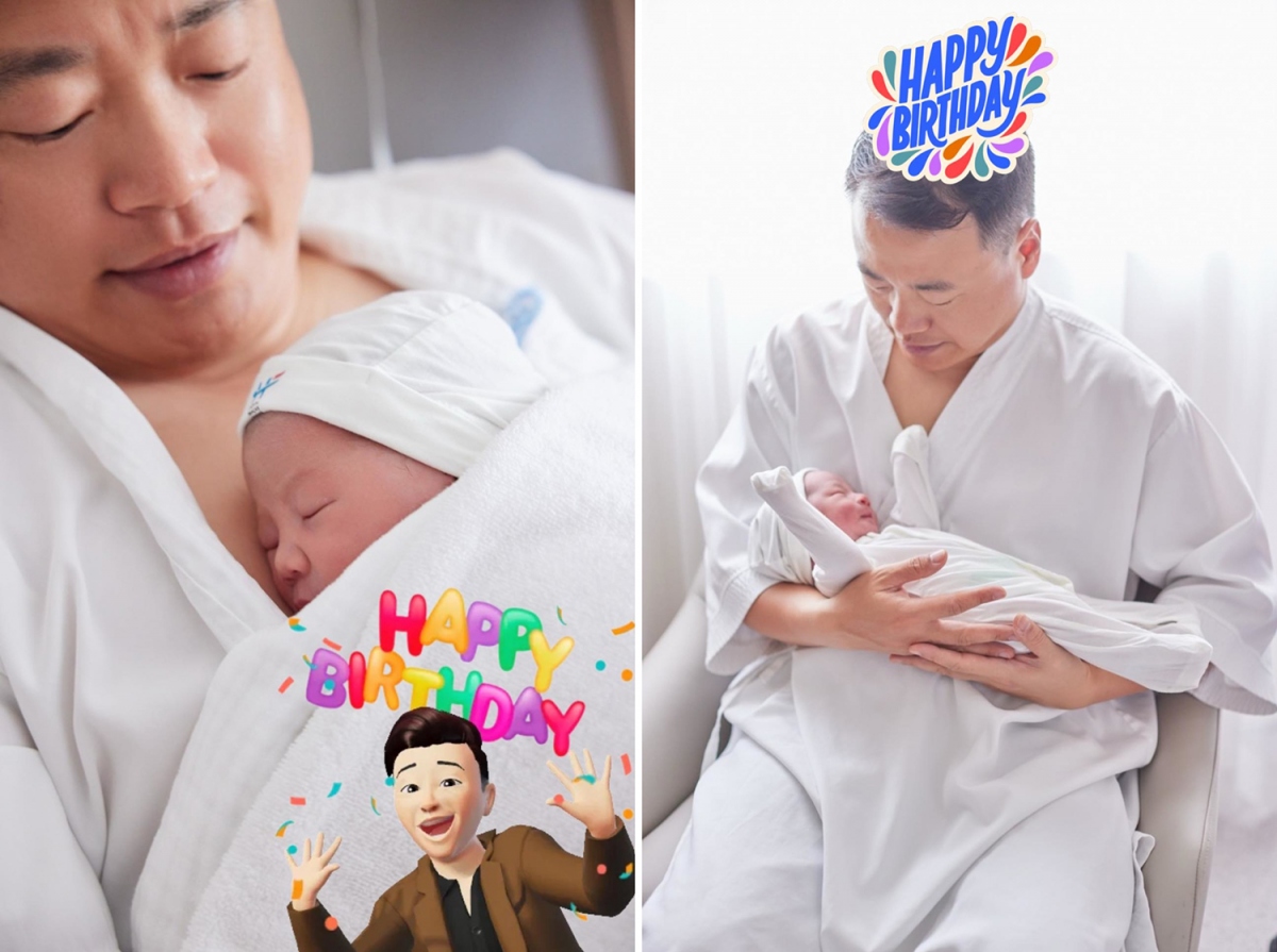 Shark Bình, ông xã diễn viên Phương Oanh, tiết lộ khoảnh khắc đầu tiên được da kề da với hai con song sinh. Nam doanh nhân nhận nhiều lời chúc mừng từ bạn bè, trong đó có ca sĩ Bằng Kiều, đạo diễn Khải Anh, MC Nguyên Khang...