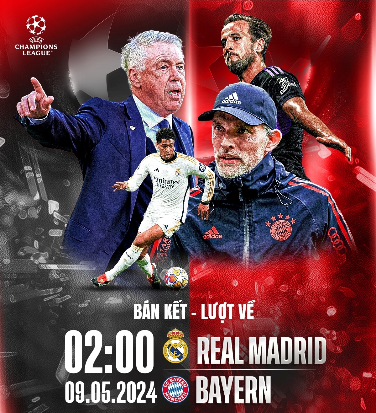 Đội nào thắng ở cặp đấu này sẽ gặp Dortmund trong trận chung kết (Ảnh: FPT Play).