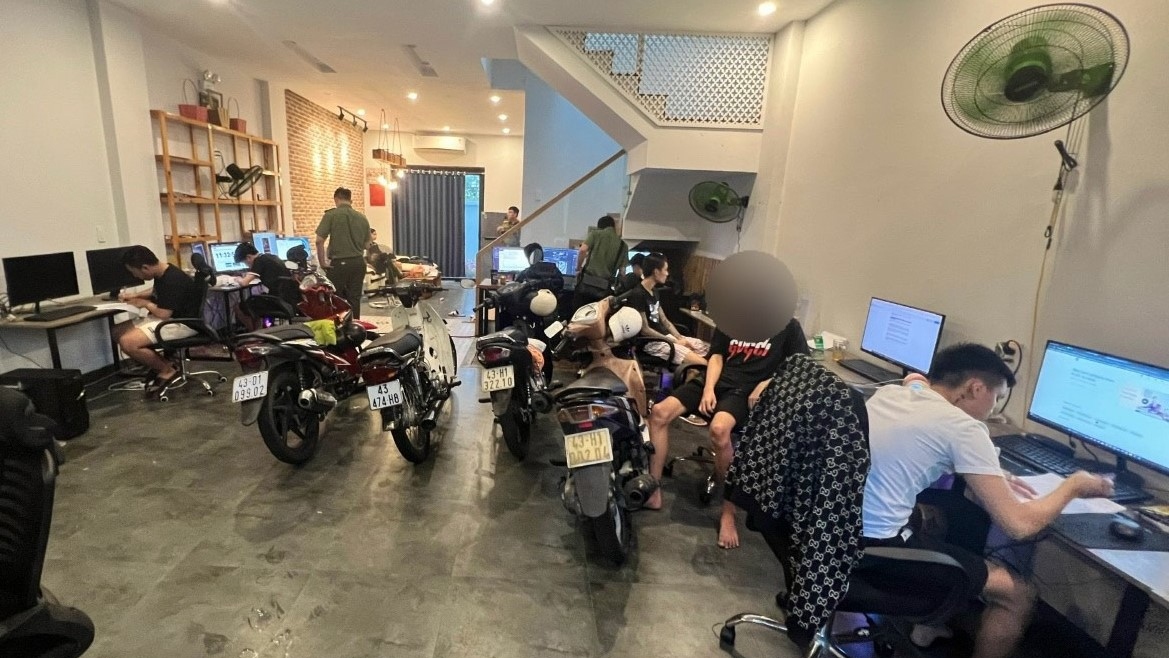 Hiện trường các đối tượng thực hiện hành vi phạm tội