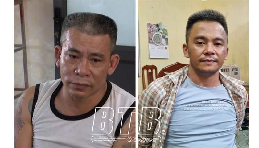 Trương Tất Hảo và Vũ Văn Sỹ tại cơ quan công an.